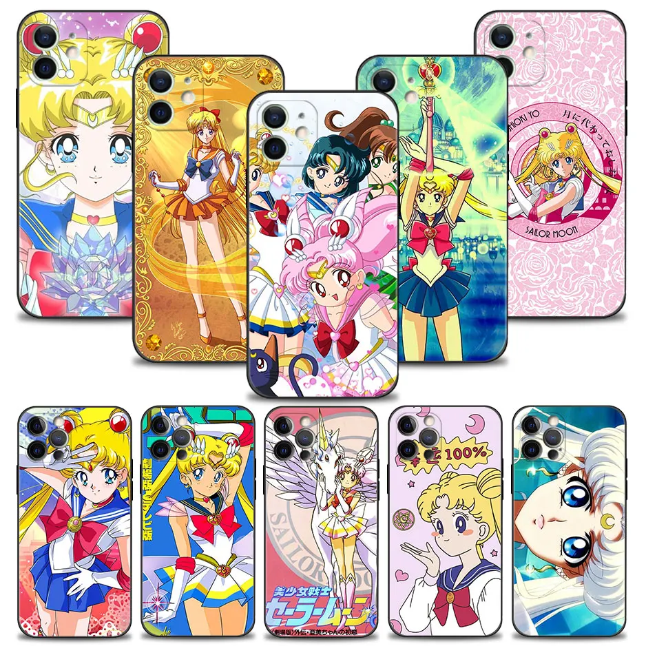 

Mobilephone Case for iPhone 13 12 11 Pro Max XS XR X 8 7 6 6S Plus SE 5 14 13mini 12mini Cover Silicone Funda Sailor Magic Girl