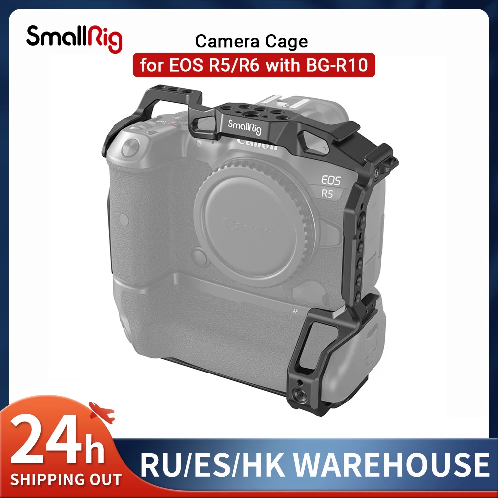 

SmallRig EOS R5 R6 R5C Camera Cage for Canon EOS R5/R6/R5C with BG-R10 Battery Grip Aluminum Film Movie Making Camera Video Cage