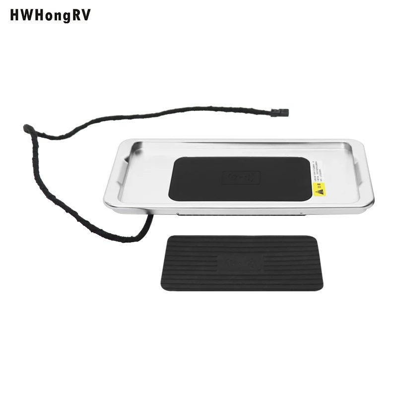 Фото Беспроводное автомобильное зарядное устройство HWHongRV 15W 12V для кемперов и автодомов, быстрая зарядка, держатель для телефона, универсальная зарядная панель для авто №5