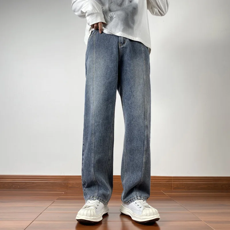 Men's fall and winter fashion Jeans Straight loose slim retro casual Pants Men's Clothing Jeans