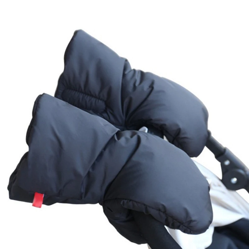 ZK40 Stroller Gloves With Fur Winter Gloves Stroller Warm Gloves Mom Warm Stroller Accessories