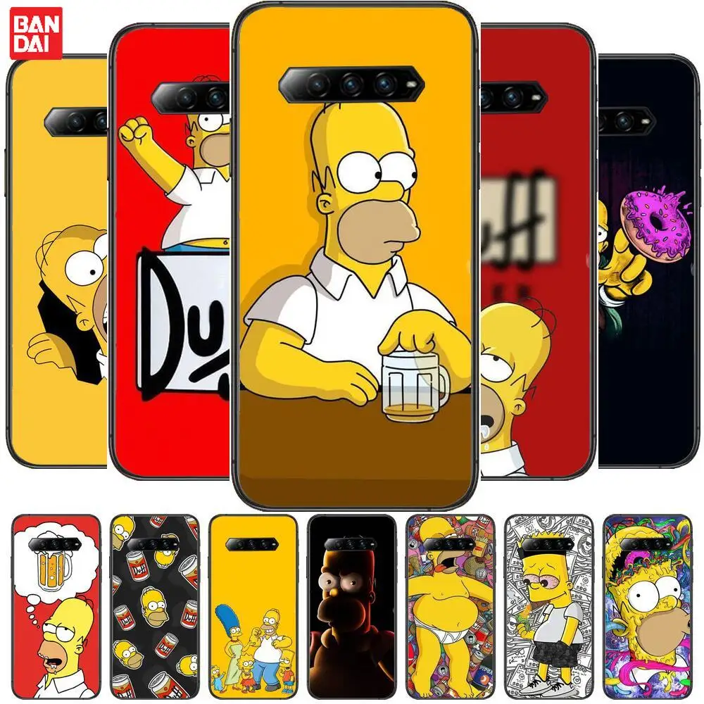 

cartoon T-The Simpsons Phone Case For xiaomi redmi Black Shark 4 Pro 2 3 3s Cases Helo Black Cover Silicone Back Prett mini cove