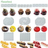 flowers leaf striped love heart bubble fondant lace pad silicone mold diy cake baking decoration molecular cooking printing mold