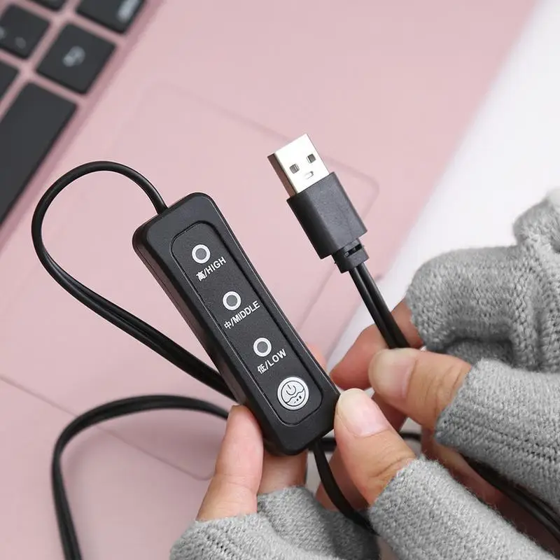 Зимние перчатки с подогревом без пальцев USB-подогревом для зимы зимние теплые