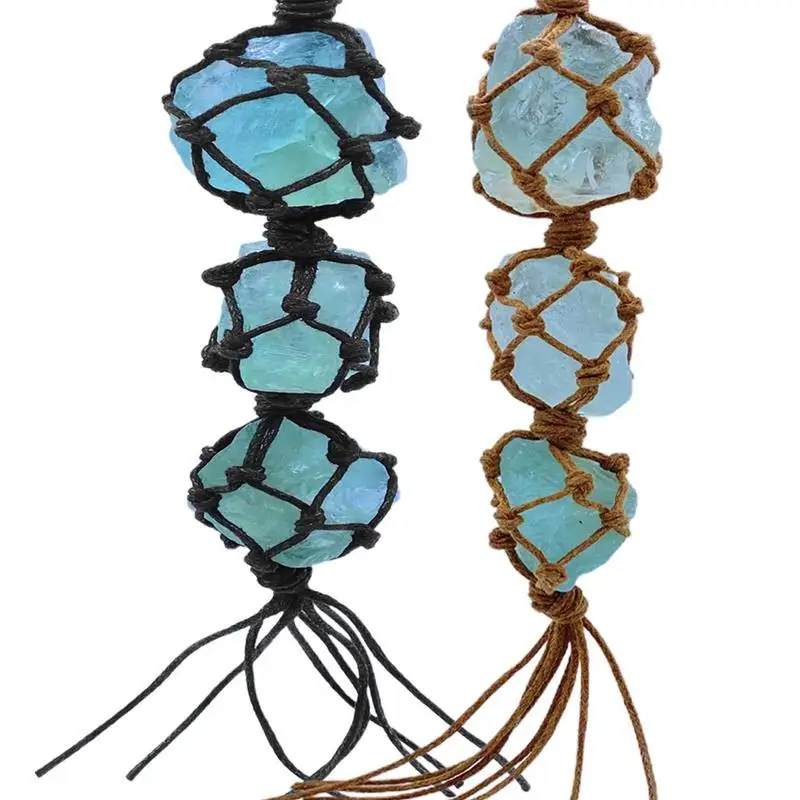 

Crystal Car Hung Ornament Healing Crystal Stone Pendants For Car Rearview Mirror Decorative Hangable Feng Shui Gifts For Wall