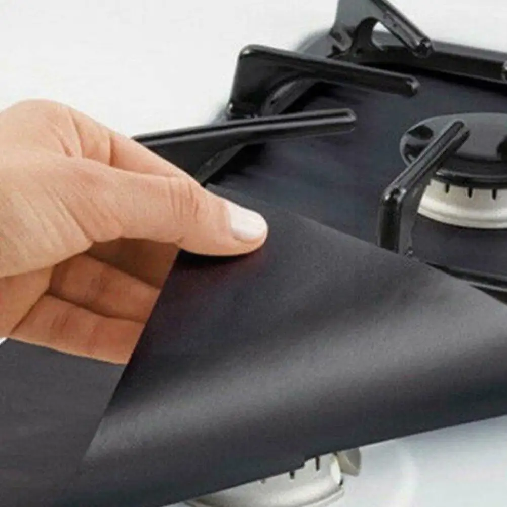 

4 Pieces / Sets Of Reusable Gas Stove Protective Film Stove Accessories Gas Cleaning Pad Kitchen Liner R2B0