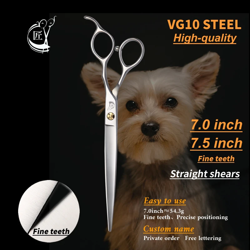 Crane 7.0 7.5 Inch Pet Cutting Scissors Japan VG10  Professional Supplies Teddy Dog Hair Grooming Shear High Quality Accessorie