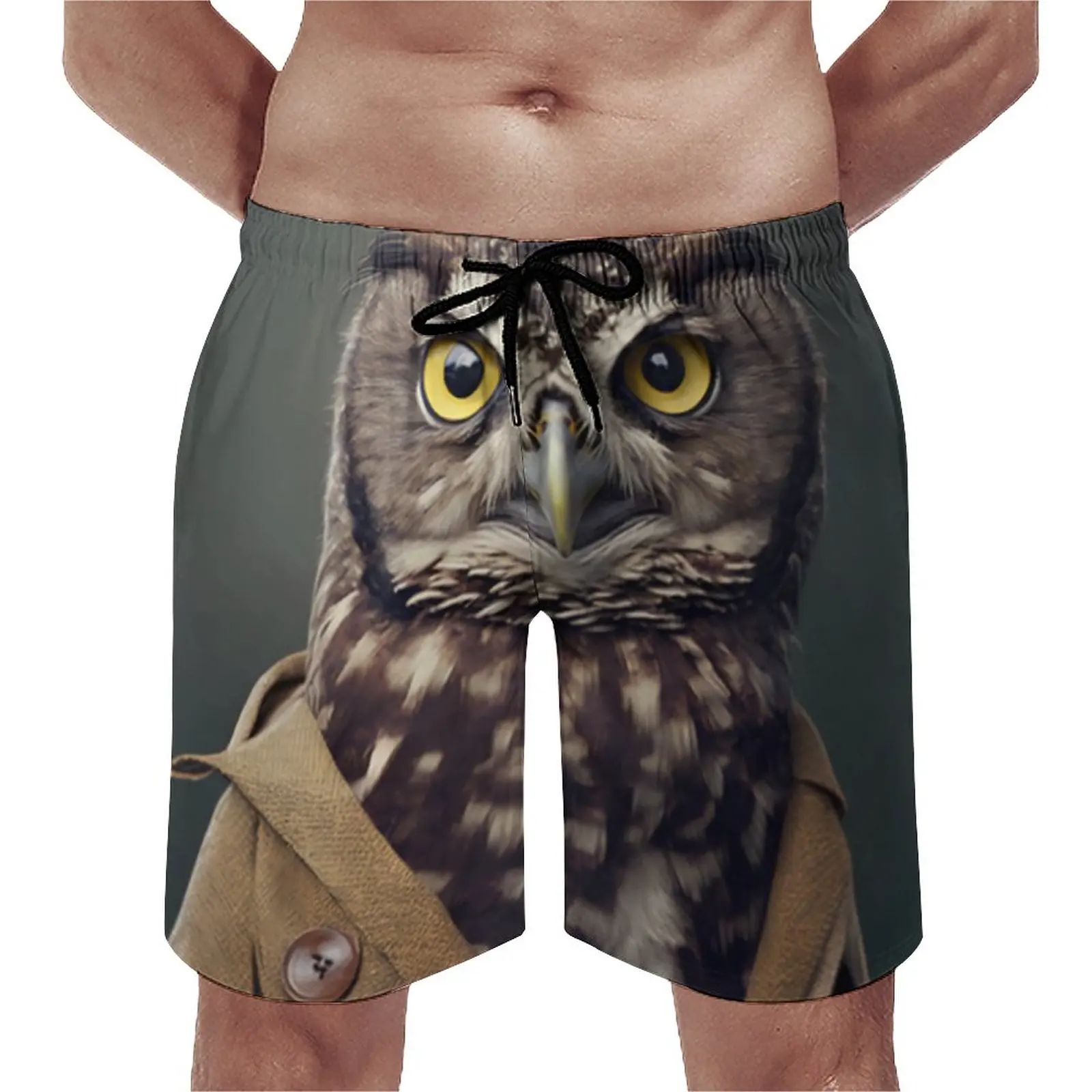 

Summer Board Shorts Owl Running Surf Dapper Clothing Design Board Short Pants Cute Quick Drying Swimming Trunks Plus Size