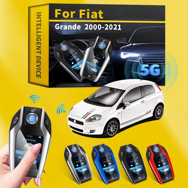 

For Fiat Grande 2000-2021 Modified Smart LCD Key Keyless Entry Car Key with LCD Screen one-key start Keyless Entry Remote Key