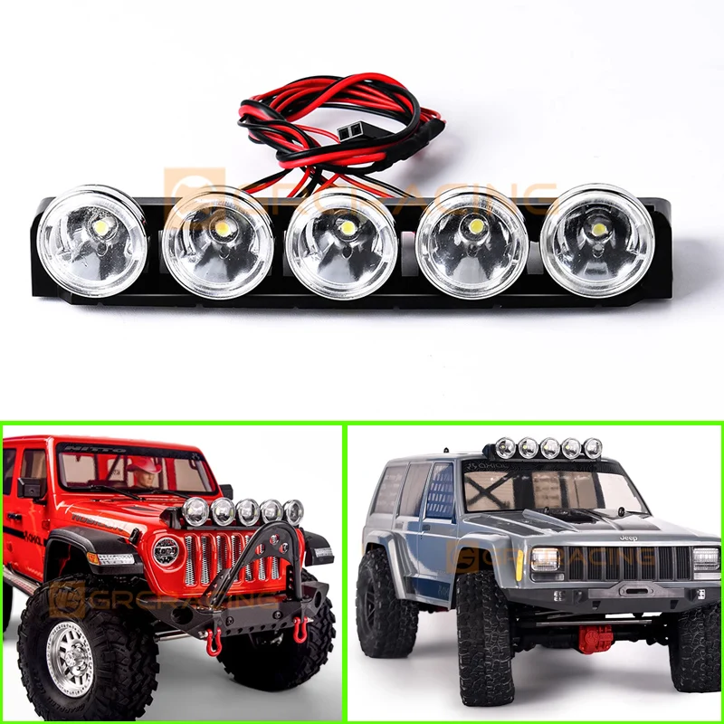 

LED Roof Spotlight Off-road Searchlight for 1/10 RC Crawler Car AXIAL SCX10 90046 Wrangler Traxxas TRX4 Bronco Cherokee Parts