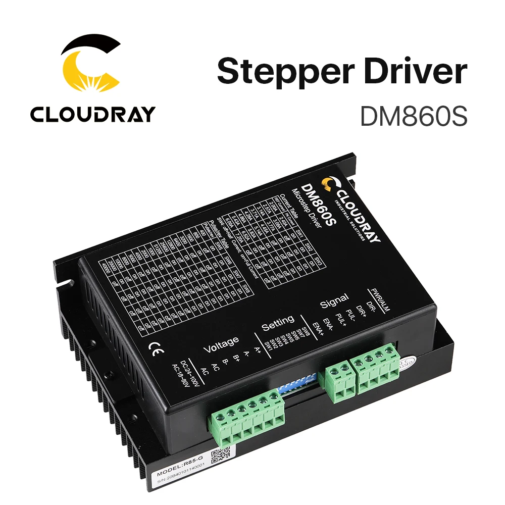 Двухфазный шаговый драйвер Cloudray DM860S, напряжение питания 18-80 В переменного тока и выход 24-2,4 В постоянного тока-а