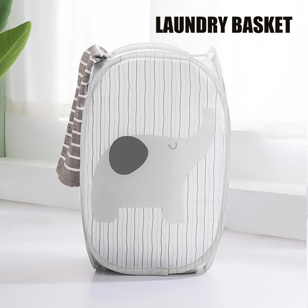 

Foldable Laundry Basket Household Hamper for Dirty Clothes Sorting Net Large Capacity Storage Polyester Fiber Organizer Durable