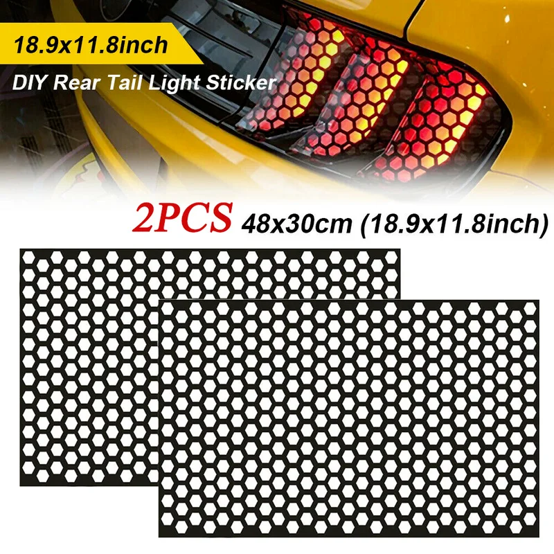 

New Car Taillight Honeycomb Black Sticker Automotive Exterior Accessories Taillight Lampshade Applicable To All Models