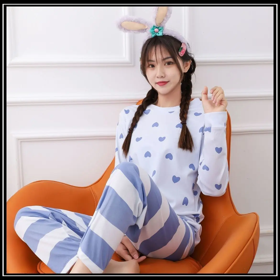 Pure Cotton Pajamas Women's Spring and Autumn Models Long-sleeved Home Service Women's Simple Loose Casual Suit Large Size 3XL