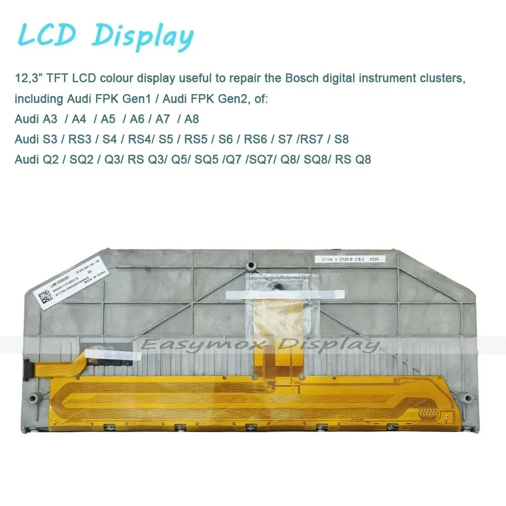 ЛАМ 1233555 D 12 3-дюймовый TFT ЖК-дисплей для Audi A3 A4 A5 A6 A7 A8 Q Seires 2015-2020 Bosch Экран приборной