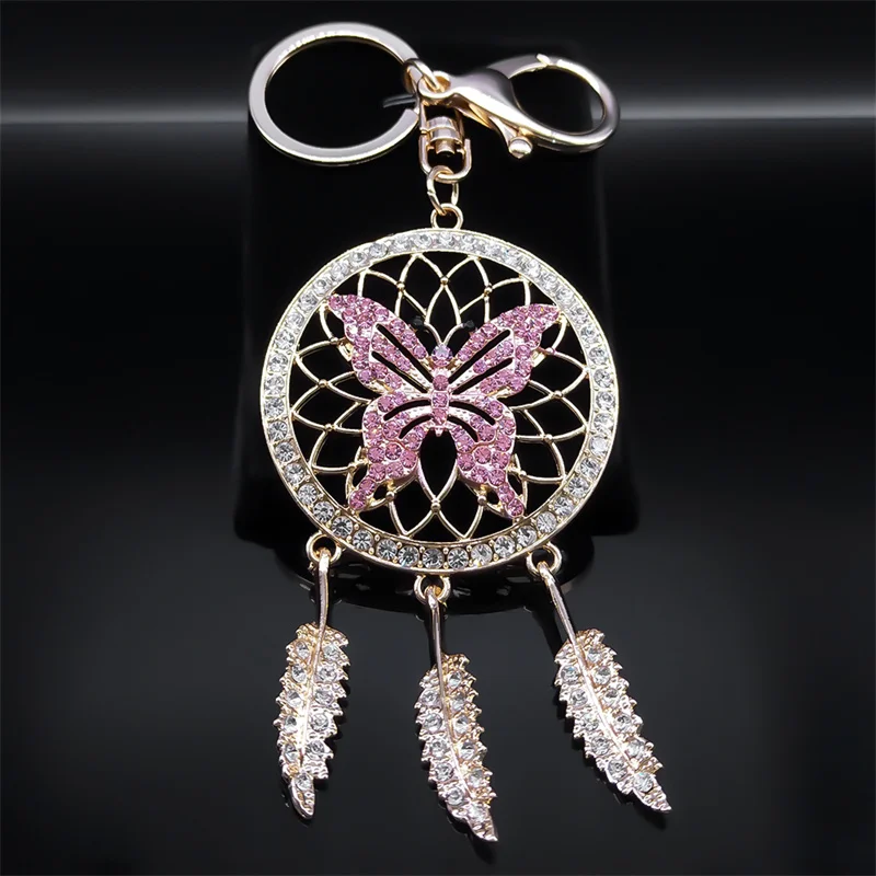 

Эстетическое Розовое перо-бабочка для женщин и мужчин, искусственное золото, ювелирное изделие Y2K, модель K9218S01