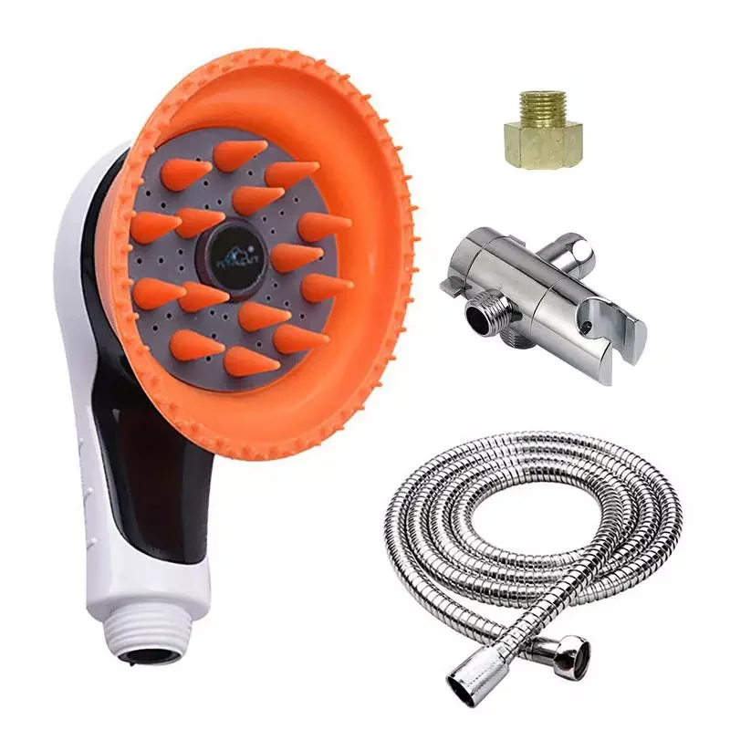 

Pet Shower Faucet Dog Pet Shower Attachment For Fast Clean Dog Bathing Pets Massage Shower Sprayer Grooming Brush Shower Head