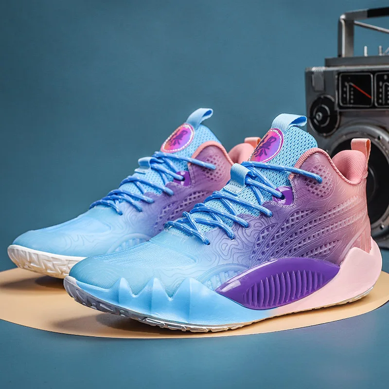 Color Tread mesh surface breathable high-quality MD outsole luminous basketball shoes 36-45