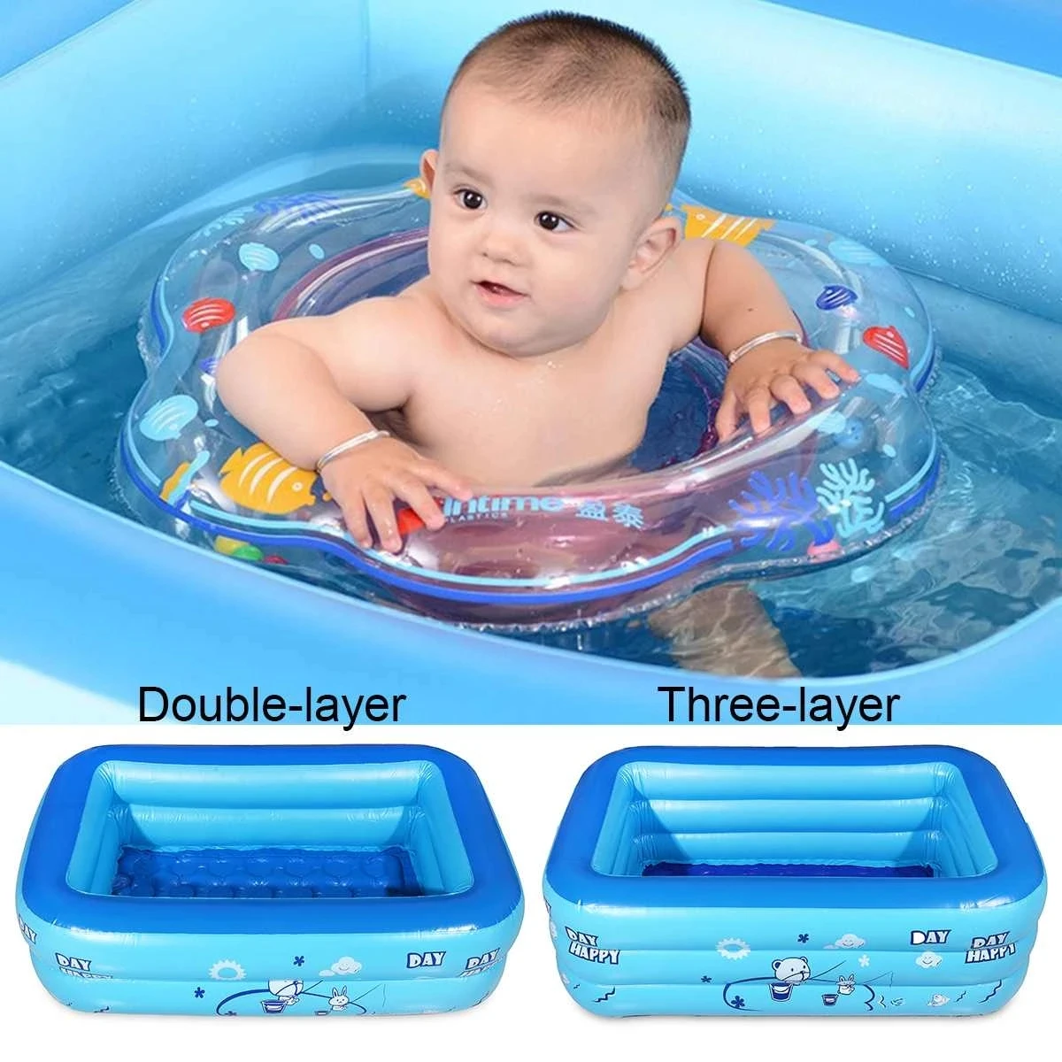 

Summer Ourdoor Pool Swimming Pool Large Pools for Family Inflatable Framed Removable Swimming Bathtub Kids for Cottages Cartoon