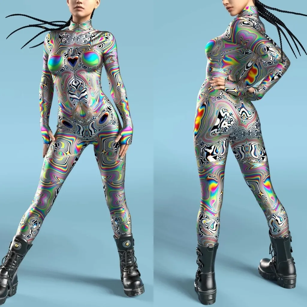 Унисекс кибер-панк 3D цифровая печать Хэллоуин вечерние одежда для ролевых игр