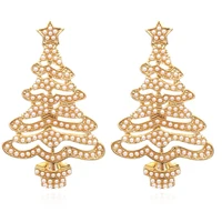 2022 exaggerated hollow christmas tree earrings wholesale