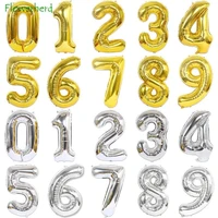 large digital number aluminum film balloon 40 inch gold green pink birthday aluminum foil helium balloon baby shower decorations