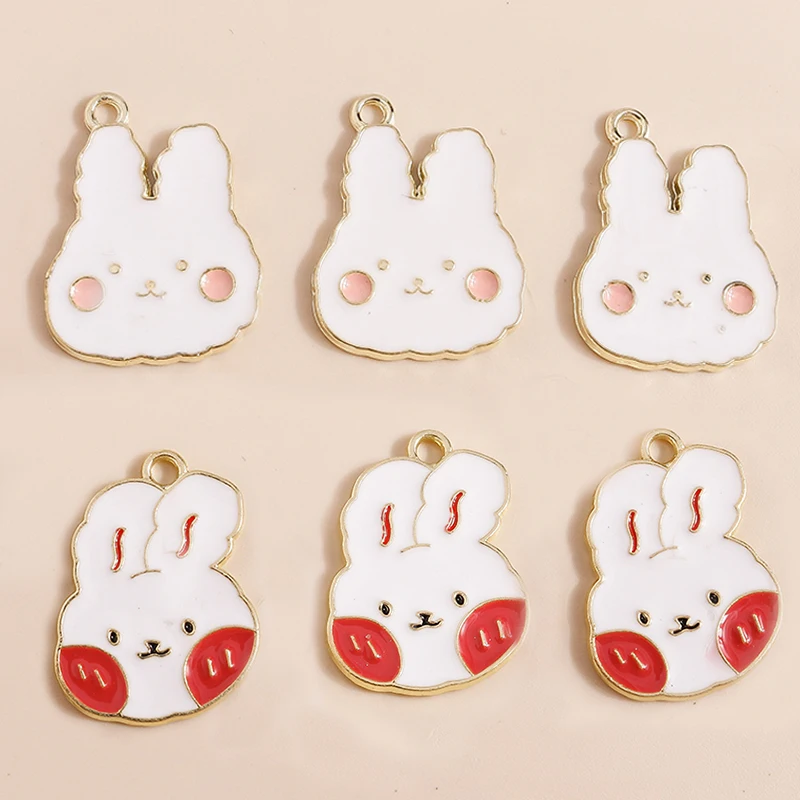 

10pcs Gold Color Cartoon Rabbit Charms for Jewelry Making Cute Animal Pendant Necklace Earrings Jewelry Findings Craft