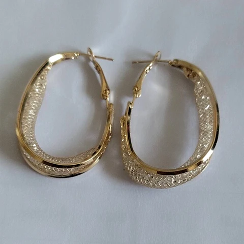 Металлические висячие серьги-кольца Guangtuo