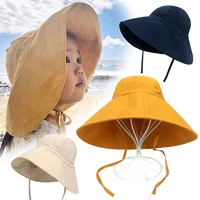 summer baby sun hat big brim kids bucket hat for girls boys outdoor children beach cap cotton kids caps 2m 24m baby accessories