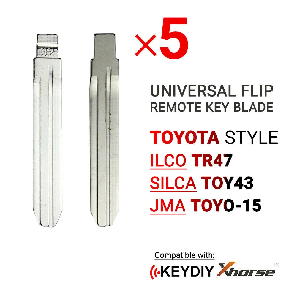 

5x Flip Remote Key Blades for Xhorse and Keydiy For Totoyta Type TR47 TOYO-15 TOY43