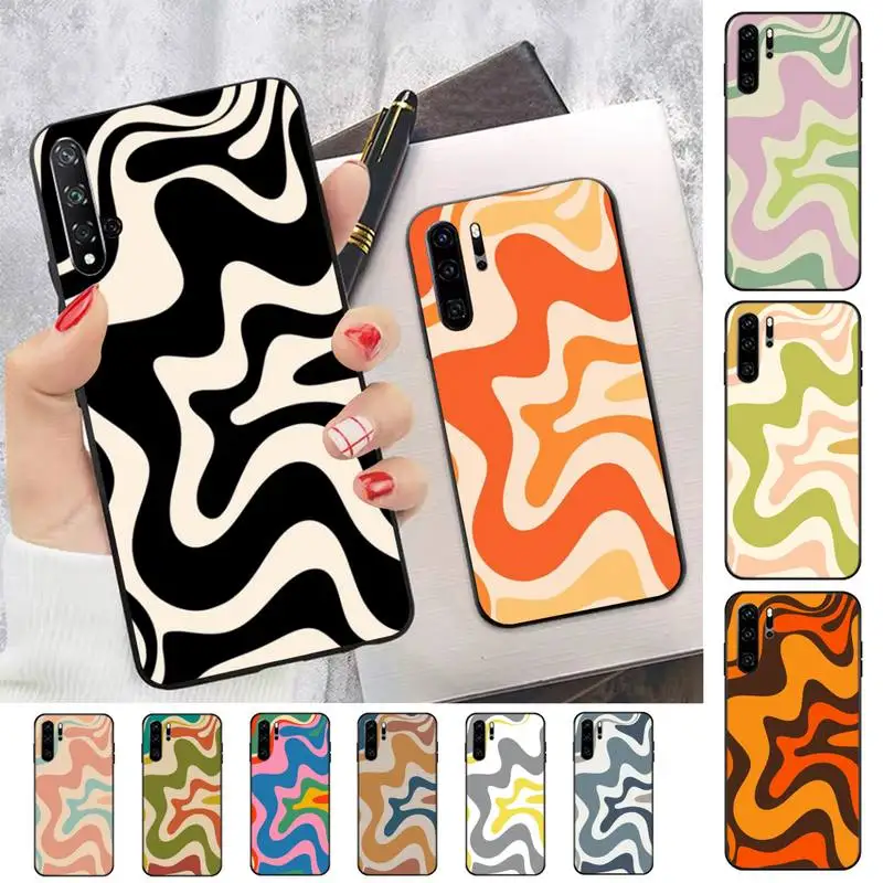 

Liquid Swirl Abstract Pattern in Beige and Sage Green Phone Case for Huawei P30 40 20 10 8 9 lite pro plus Psmart2019