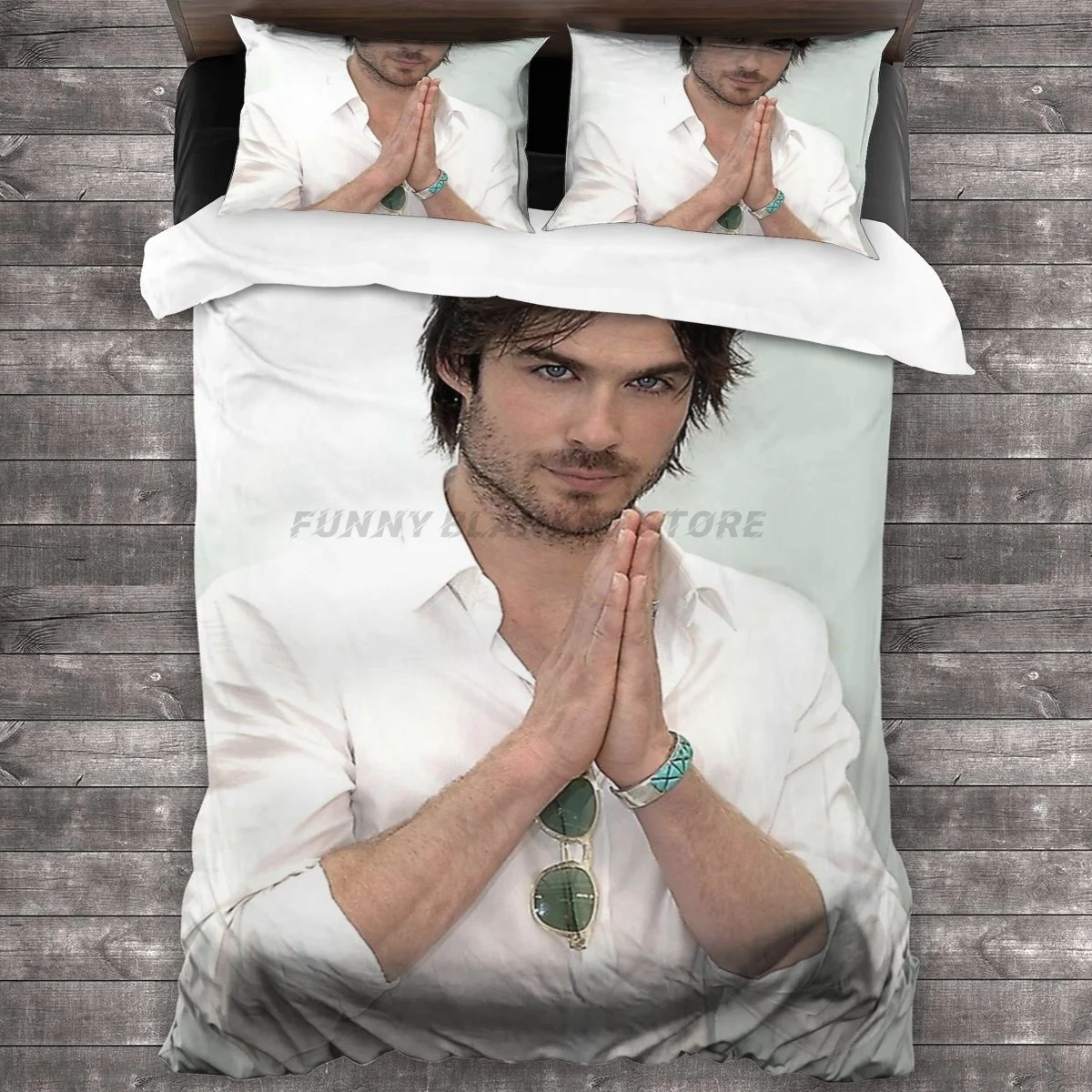 

Ian Somerhalder Damon Salvatore Bedding Set Duvet Cover Pillowcases Comforter Bedding Sets Bedclothes