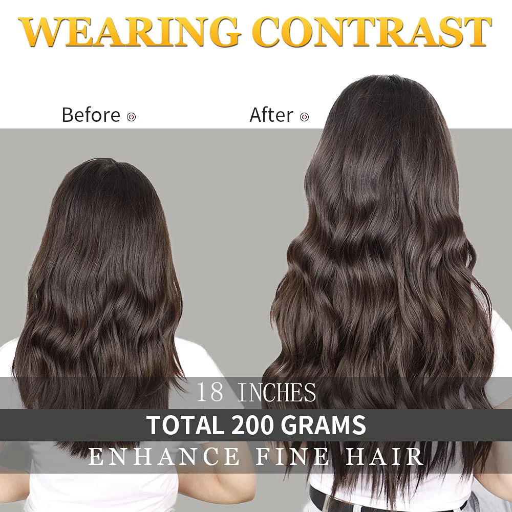 Энергичные длинные волнистые синтетические удлинители волос 4 шт./компл. с