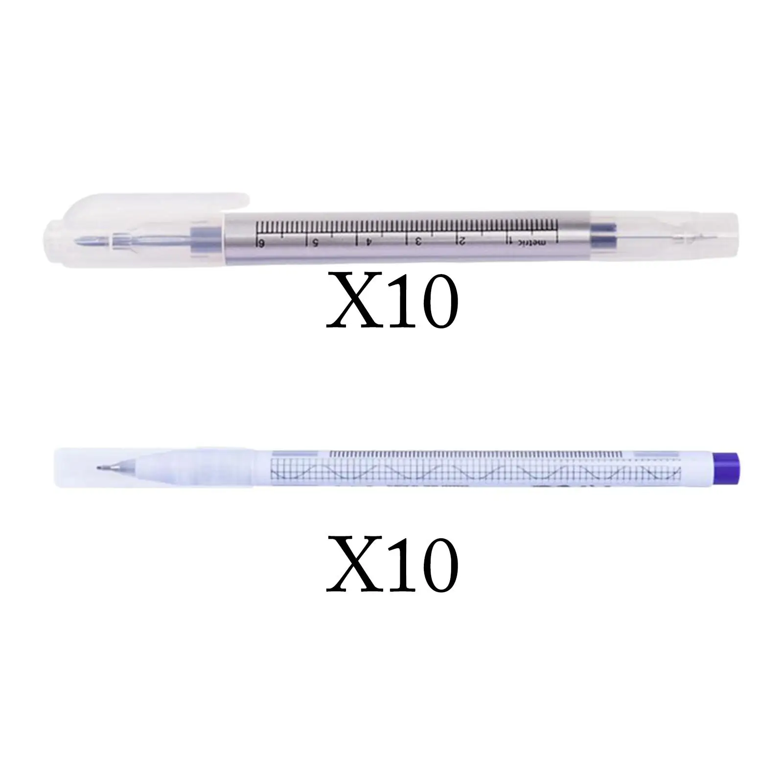 

10x Surgical Skin Marker Pen with Paper Ruler Marke Skin Safe Tattoo Stencil Pen for Skin Piercings Surgical Procedures Eyebrow