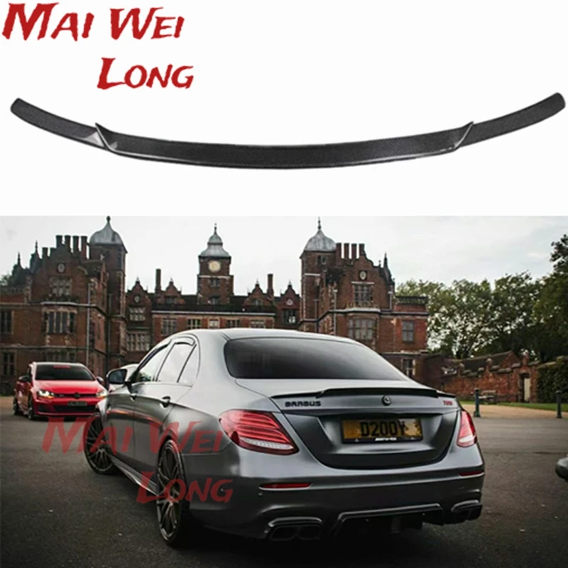 

For E Class Rear Carbon Fiber Trunk Boot Spoiler Wing for Mercedes Benz W213 E200 E300 E400 E550 Sedan 2017 - 2019 B style