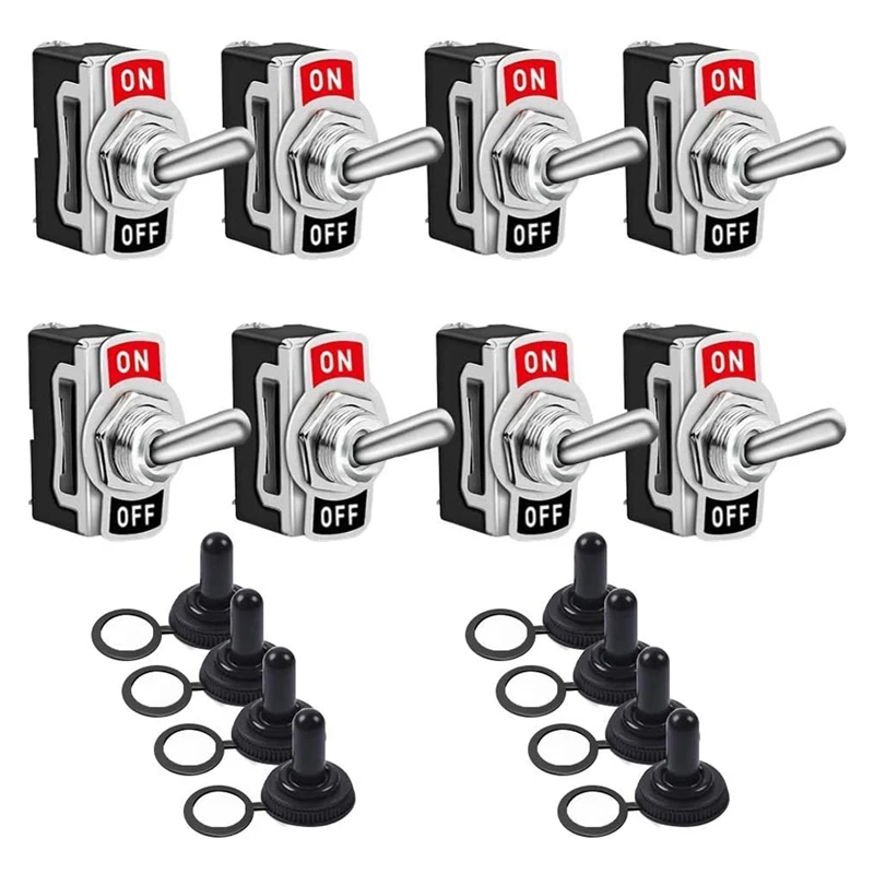 

Toggle Switches 8 Pack 2 Pin On Off SPST Car Rocker Toggle Switches, 20A Heavy Duty Waterproof Toggle Witch