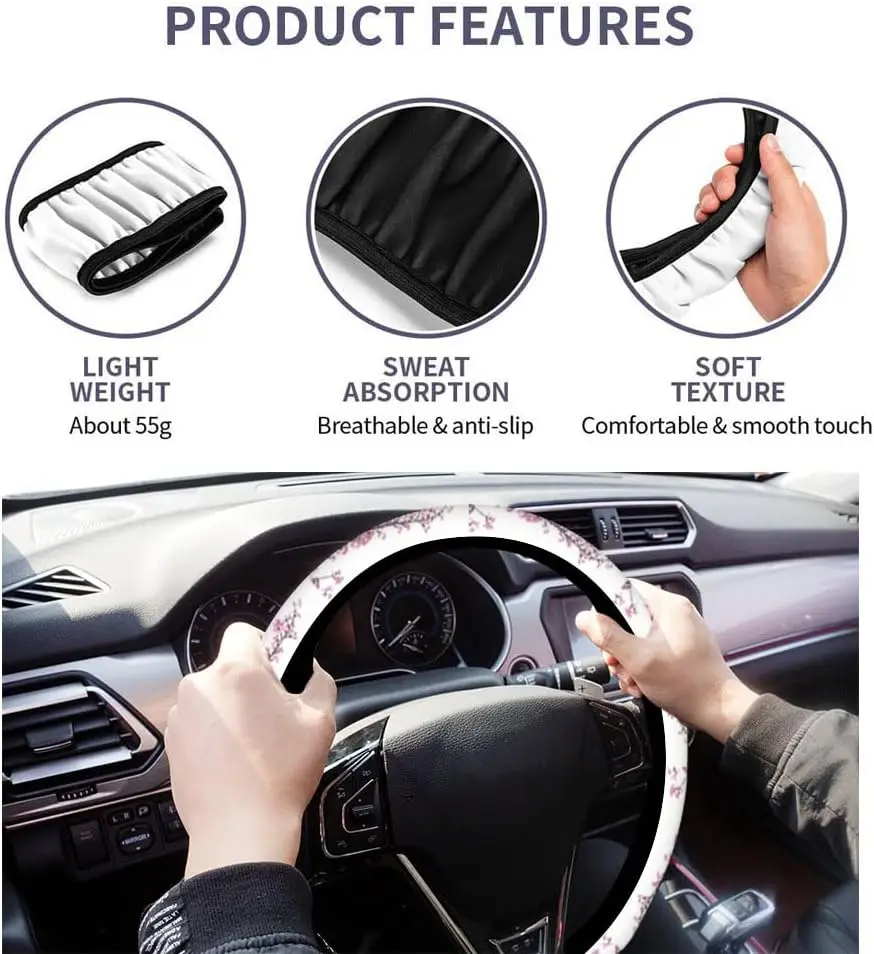 Розовые чехлы на руль автомобиля с цветком вишни красивые Токио цветы розовый