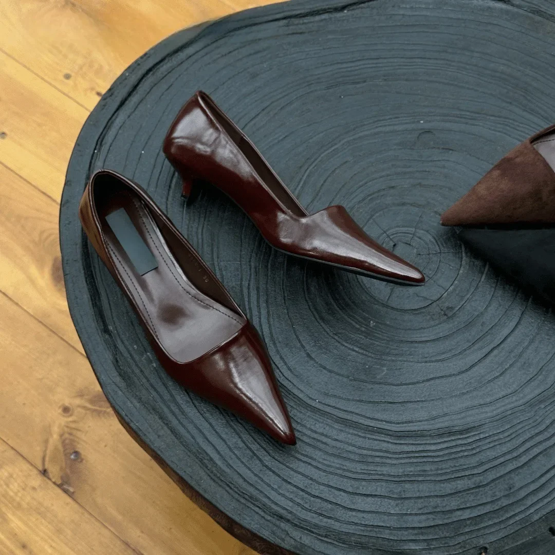 Женские туфли-лодочки пикантные замшевые туфли на высоком каблуке с острым