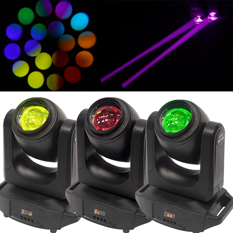Фото Миниатюрный вращающийся прожектор 120 Вт с управлением DMX512, звуковой активацией, 8 цветами, 10 режимами, RGBW, для дискотек и сценических эффектов №1