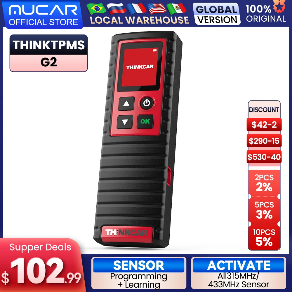 Фото Thinkcar THINKTPMS G2 TPMS инструменты для диагностики давления в шинах автомобиля, активатор датчика, программирование для Thinktool Mini/MUCAR VO6 №1