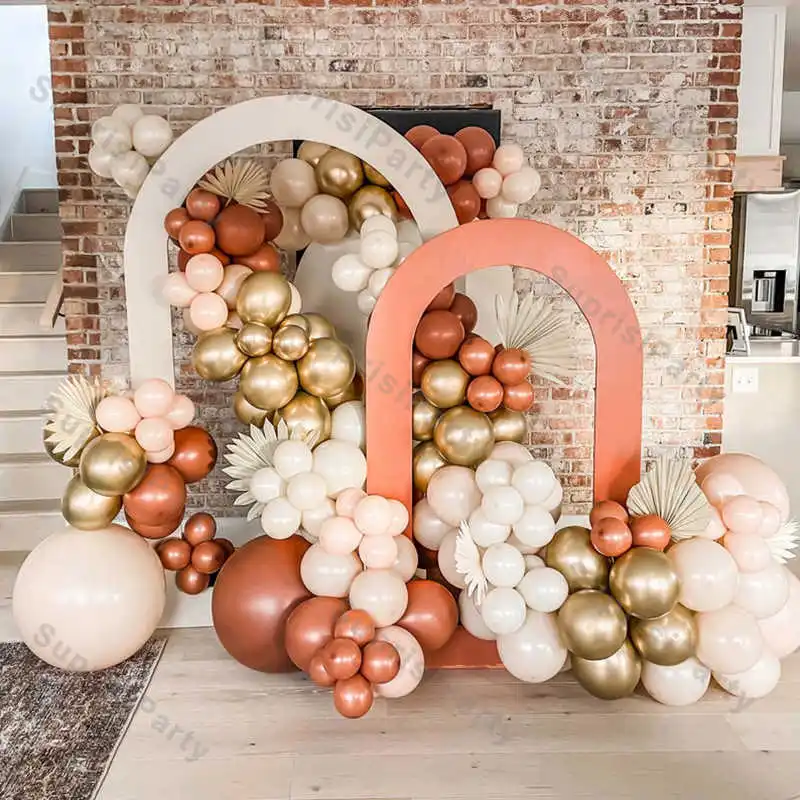 

Doubled Matte Orange Balloons Garland Wedding Autumn Decoration Apricot Cream Peach Balloon Arch Baby Shower Birthday Decor