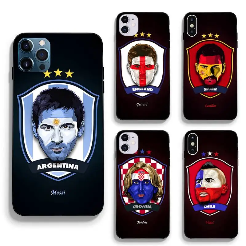 

Football Star Creativity Phone Case Fundas Shell Cover For Iphone 6 6s 7 8 Plus Xr X Xs 11 12 13 Mini Pro Max