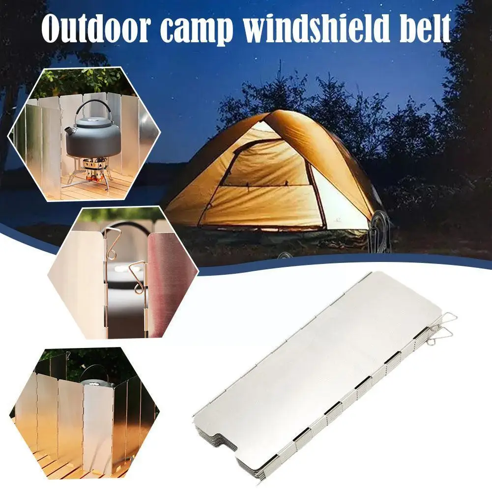 

Camping Portable Plates Stove Wind Shield Folding Outdoor Guard Blocking Burner Picnic Gas Cookware BBQ Windproof Wind Scre P6N4