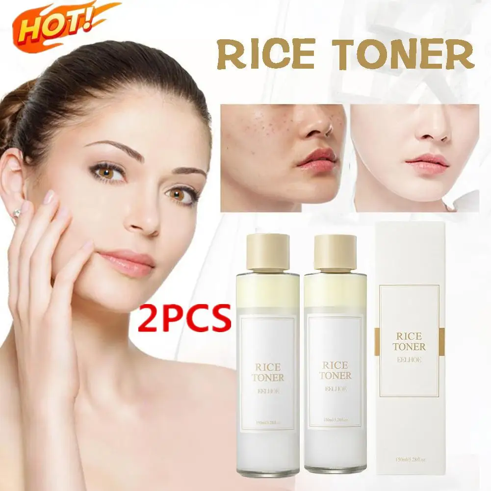 

2PCS Rice Toner Deep Hydrating Repair Barrier Firming Brighten Skin Shrink Pore 150ml Brighten Improve Fine Line Cosmetics