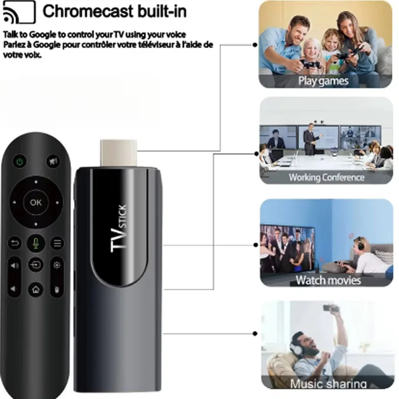 MX10 Mini TV Stick Android 13 ATV 4K HD 2G 16G Box H618 Quadcore 2.4G 5G Dual Wifi Smart Media Player ТВ-приемник для Youtube