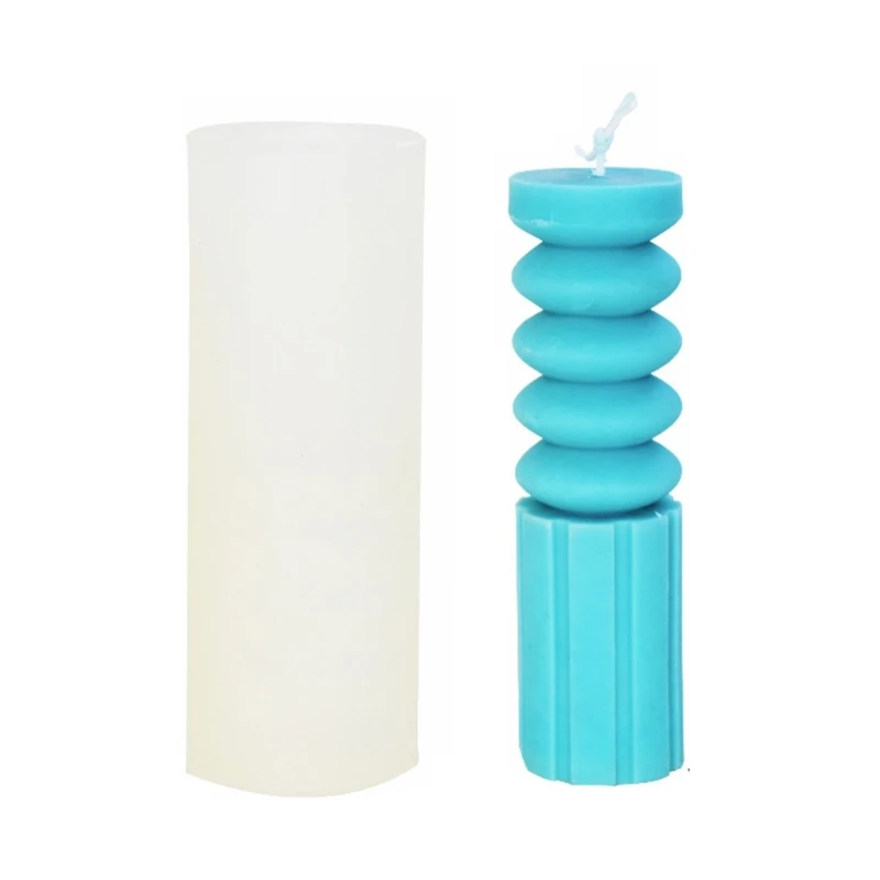 

Classical Striped Cylinder Candle Resin Mold DIY Cylindrical Candle Silicone Mould for Art Craft Soap-Decor
