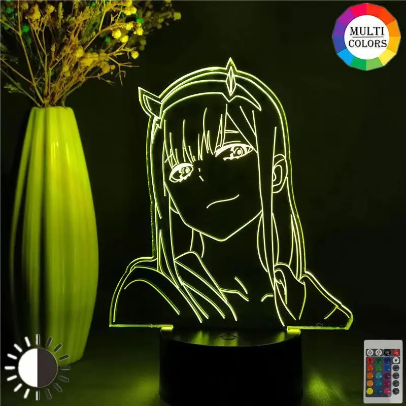 

Ночная лампа Zero Two, 3d аниме, ночник для детей, девочек, спальни, манга, подарок, ночник, лампа, любимый в Франции