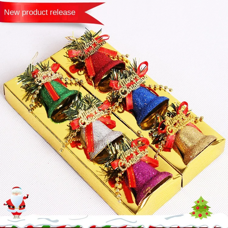 

Рождественская продукция Yecorations, заводская цена, прямой цвет, двойная фотосессия, 5 см, рождественские колокольчики