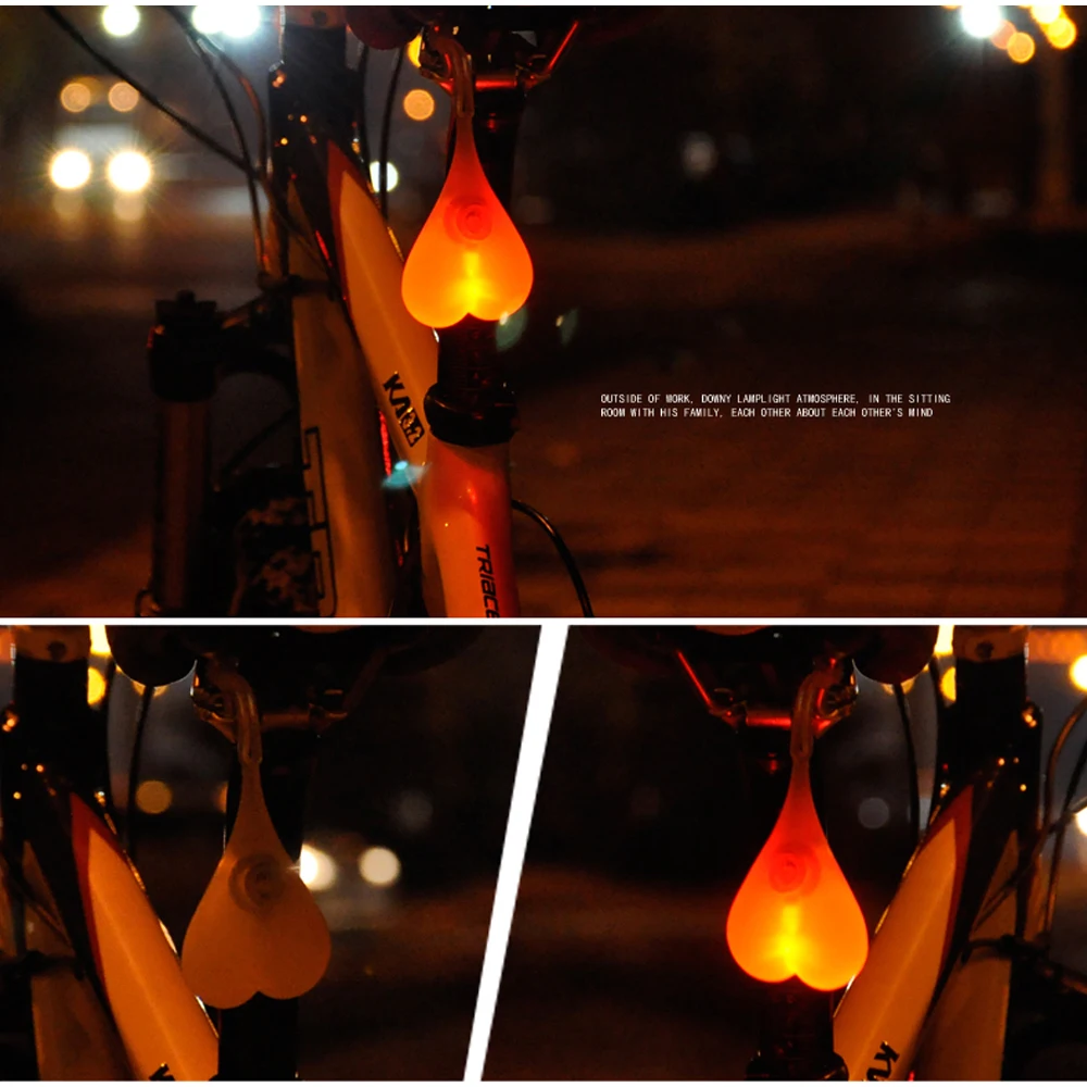 

Bike Tail Light Waterproof Riding Front Rear Light Mountain Bike Headlight LED Light Heart Ball Egg Lamp Bike Accessories