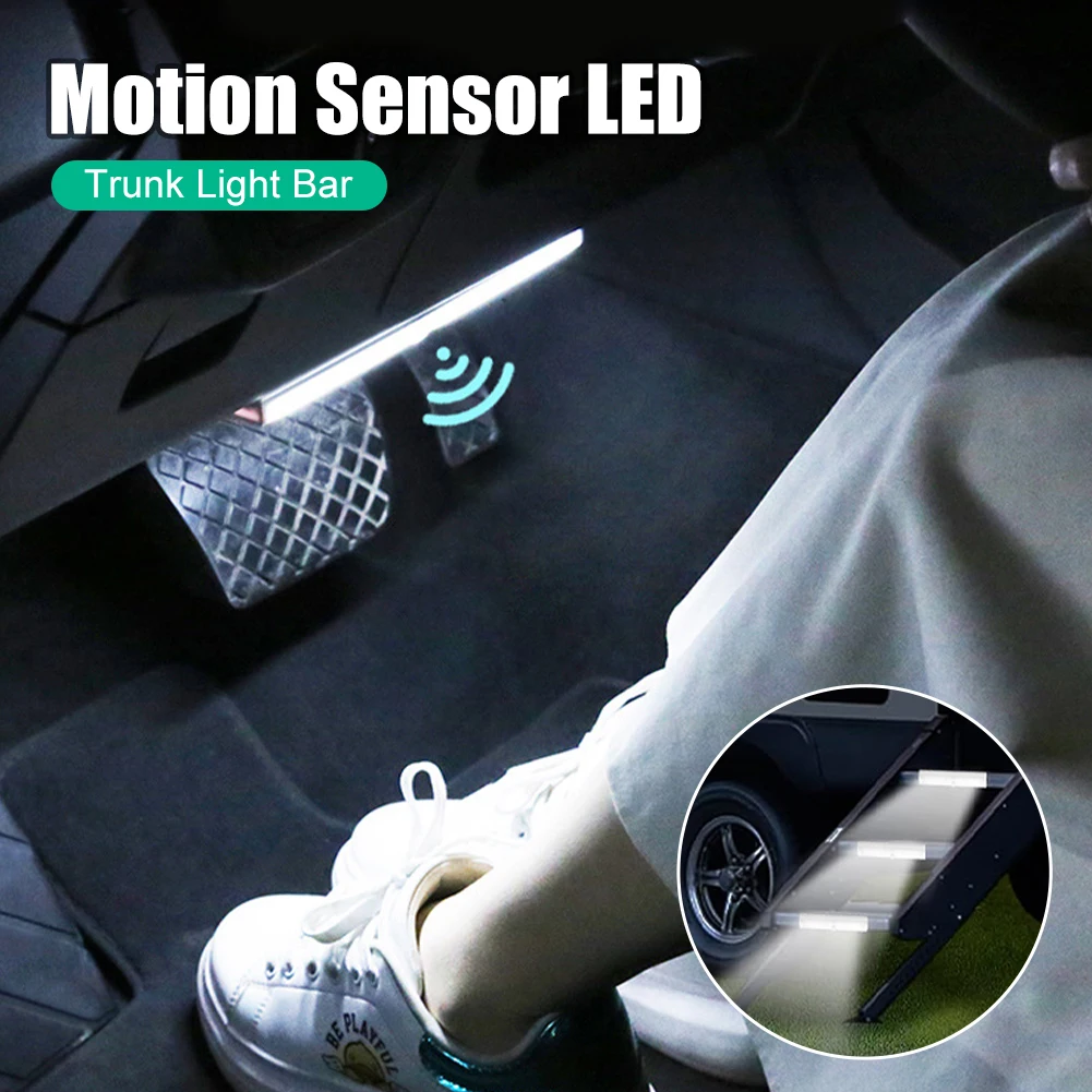 

LED Car Trunk Light Bar 6/14/20 Motion Sensor Wireless LED Light Strip Magnetic Mount Night Light Bar for Motorhome Camper RV